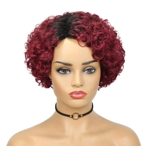 Burgundy Deep Wave Human Hair Wig - Picture 6 of 6